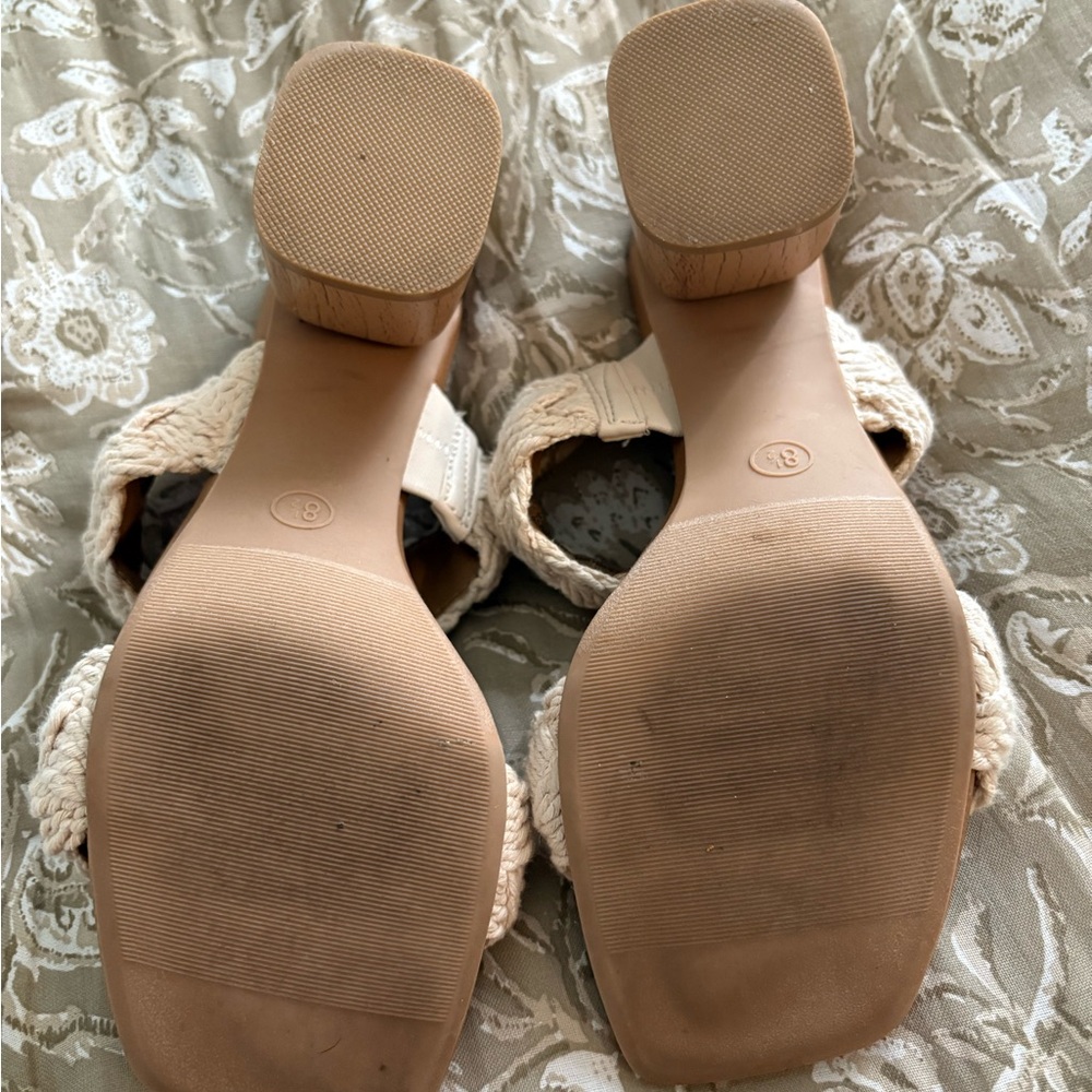 NWOT Universal Thread Braided Strap Heels - Tan - Picture 3 of 3